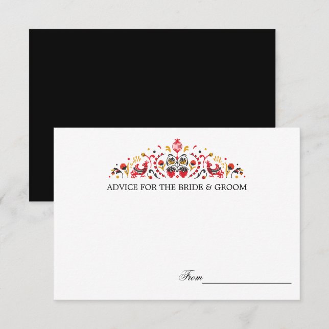 Russische Volkskunst Khokhloma Hochzeitsratgeber K Einladung (Vorne/Hinten)