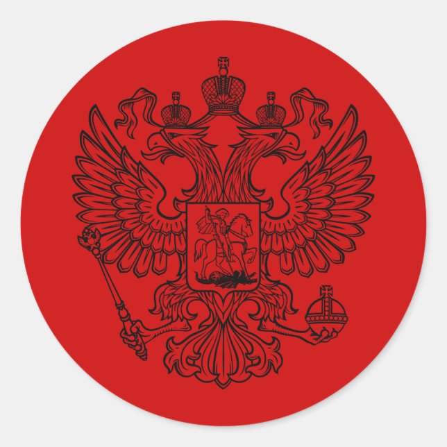 Russische Wappen-Coat der Russischen Föderation Runder Aufkleber (Vorderseite)