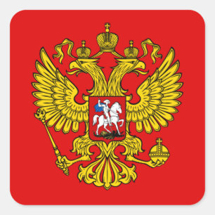 Russische Wappen Quadratischer Aufkleber