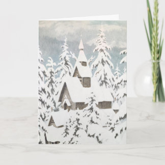 Russische Weihnachtskirche Feiertagskarte