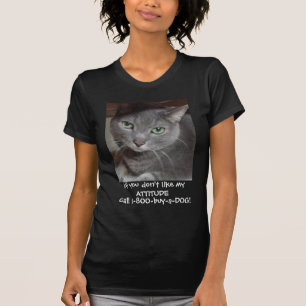 Russischer Blauer Grau Katze Attitude-Spaß T-Shirt