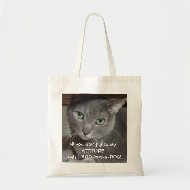 Russischer Blauer Grau Katze Attitude-Spaß Tragetasche (Vorne)