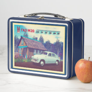 Russischer GAZ M-20 Wagen und Datscha Metall Lunch Box