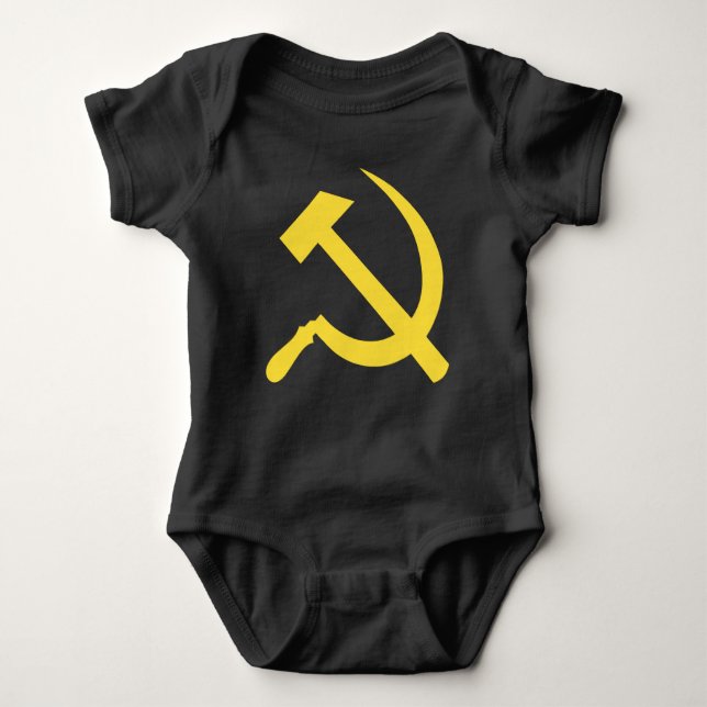 Russischer Hammer und Sichel-Baby-Fußball-Bodysuit Baby Strampler (Vorderseite)
