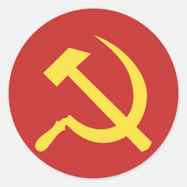 Russischer Hammer und Sickle Classic Round Sticker (Vorderseite)