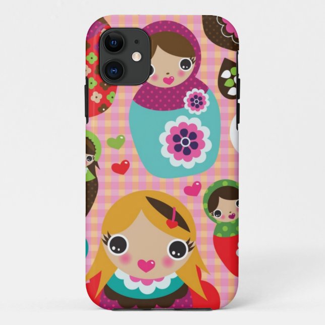 Russischer Puppenillustrationshintergrund Case-Mate iPhone Hülle (Rückseite)