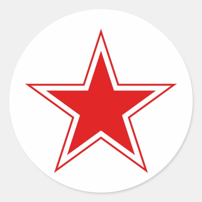 Russischer Roter Star Runder Aufkleber (Vorderseite)