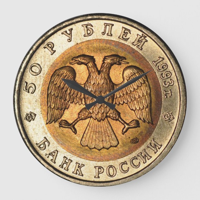 Russischer Rubel-Wanduhr Große Wanduhr (Vorderseite)