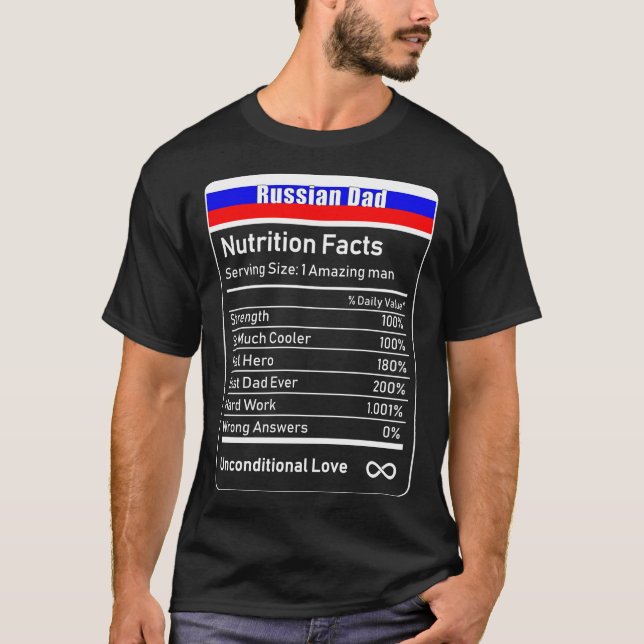 Russischer Vater Ernährung Fakten Vatertag Geschen T-Shirt (Vorderseite)