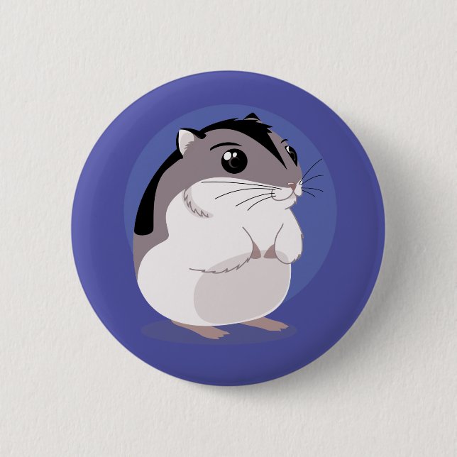 Russischer zwergartiger Hamster-Cartoon Button (Vorderseite)