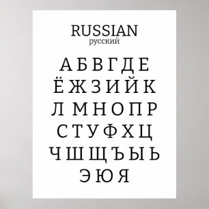 Russisches Alphabet Poster