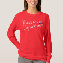 Russisches Amerikaner Entwinted Herz-T-Shirt
