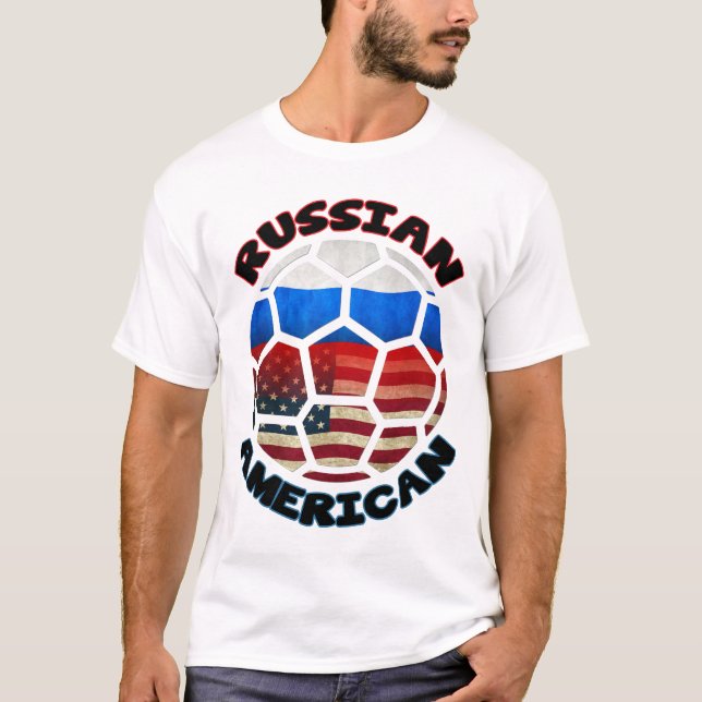 Russisches amerikanisches Fußballball-T-Shirt T-Shirt (Vorderseite)