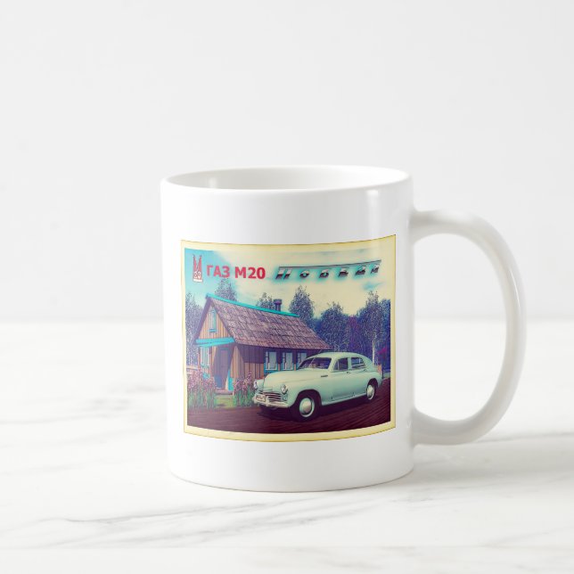 Russisches Auto und Dacha Kaffeetasse (Rechts)