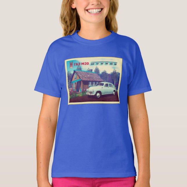 Russisches Auto und Dacha T-Shirt (Vorderseite)