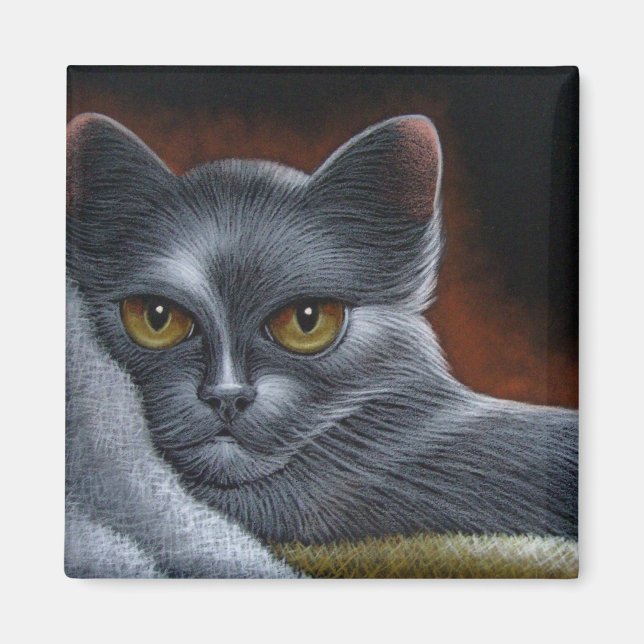 RUSSISCHES BLUE CAT MAGNET (Vorne)