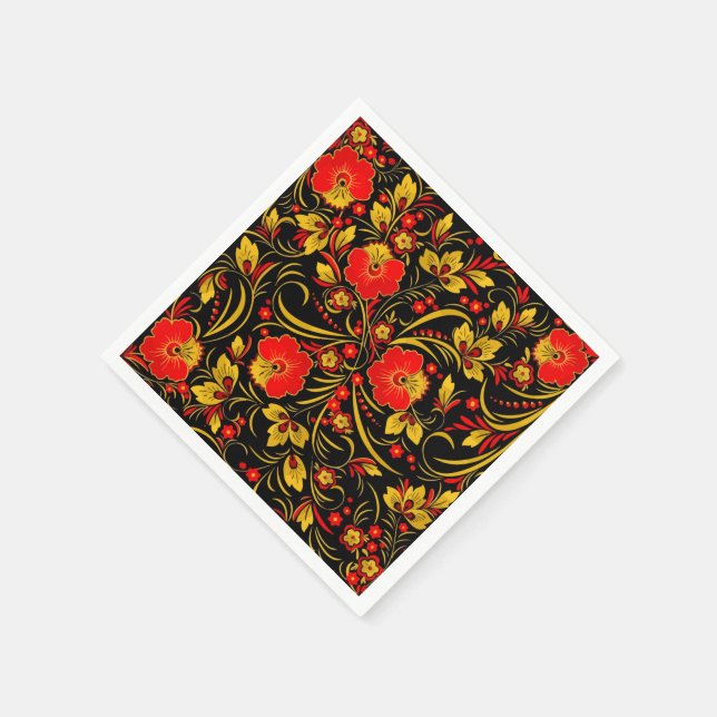 Russisches Chokhlom Serviette (Ecke)