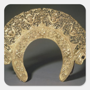 Russisches Diadem mit filigraner Arbeit Quadratischer Aufkleber