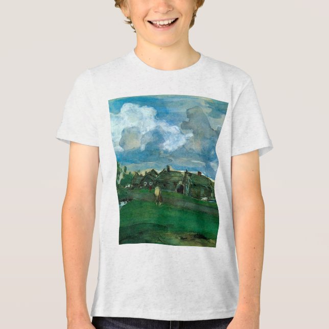 Russisches Dorf Valentin Serov Tri-Blend Shirt (Vorderseite)