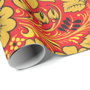 Russisches Hohloma-Wrackpapier Geschenkpapier