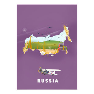 Russisches Kartenfahrplakat Fotodruck