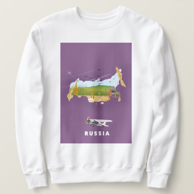 Russisches Kartenfahrplakat Sweatshirt (Design vorne)