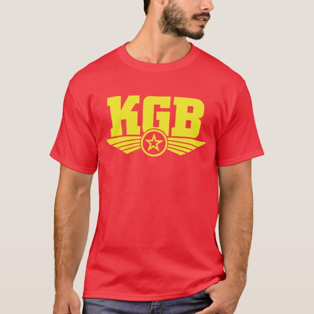 Russisches KGB Shirt-Gelb/Rot T-Shirt (Vorderseite)