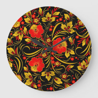 Russisches khokhloma große wanduhr