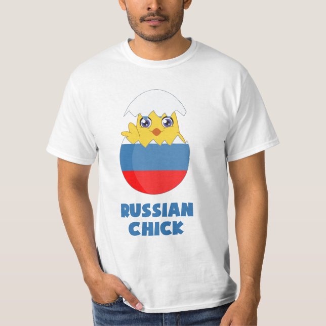 Russisches Küken, ein Mädchen von Russland T-Shirt (Vorderseite)