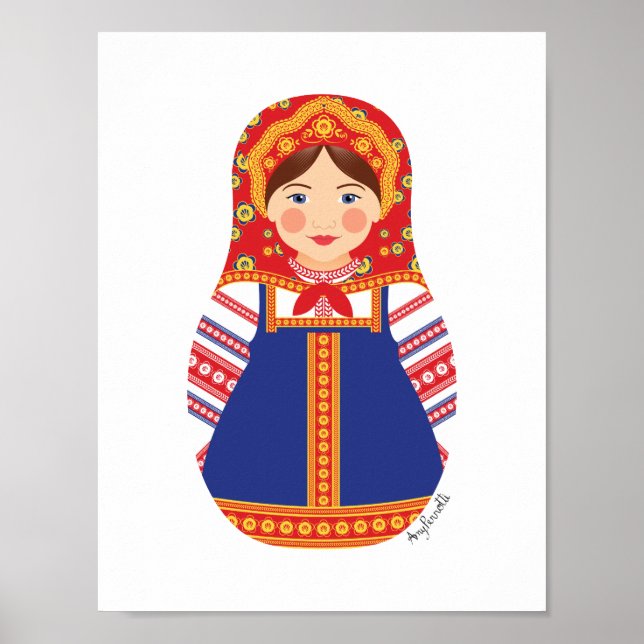Russisches Matrjoschka-Plakat Poster (Vorne)
