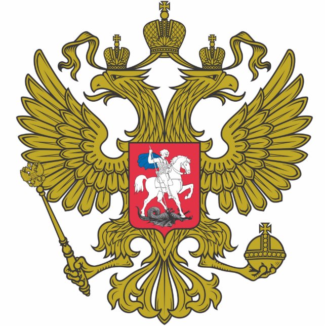russisches Nationallogo Freistehende Fotoskulptur (Vorne)