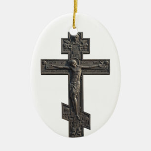 Russisches orthodoxes Kreuz Keramik Ornament