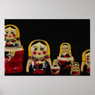 Russisches Puppen-Set, traditionelle russische Poster