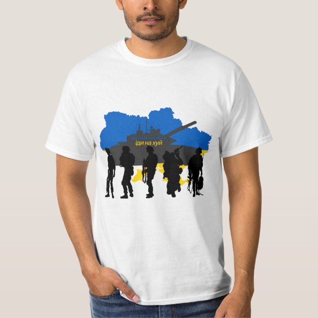 Russisches Schiff Idi Nahui , Krieg in ukrainische T-Shirt (Vorderseite)