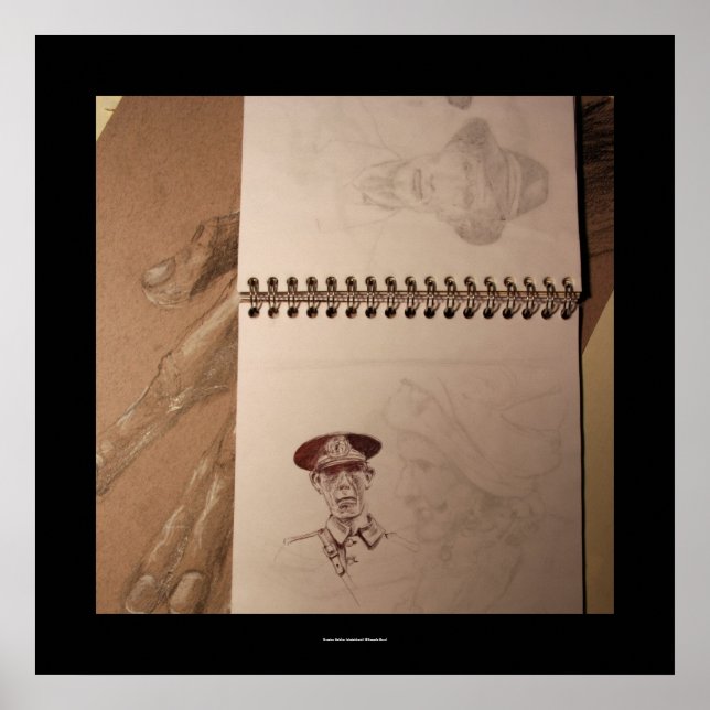 Russisches Soldat-Sketchbook-Poster Poster (Vorne)