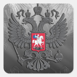 Russisches Symbolflaggengrau Quadratischer Aufkleber
