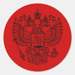 Russisches Wappen der Russischen Föderation Runder Aufkleber