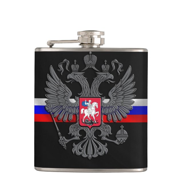 Russisches Wappen Flachmann (Vorderseite)