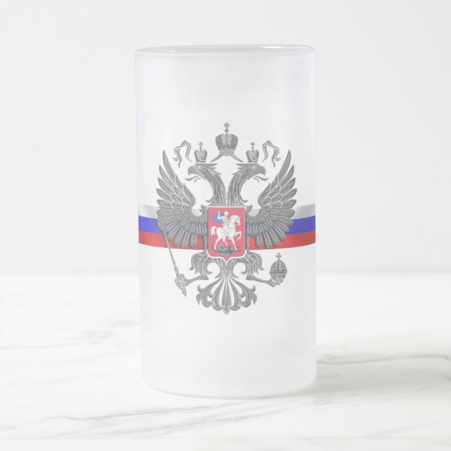 Russisches Wappen Mattglas Bierglas (Mittel)