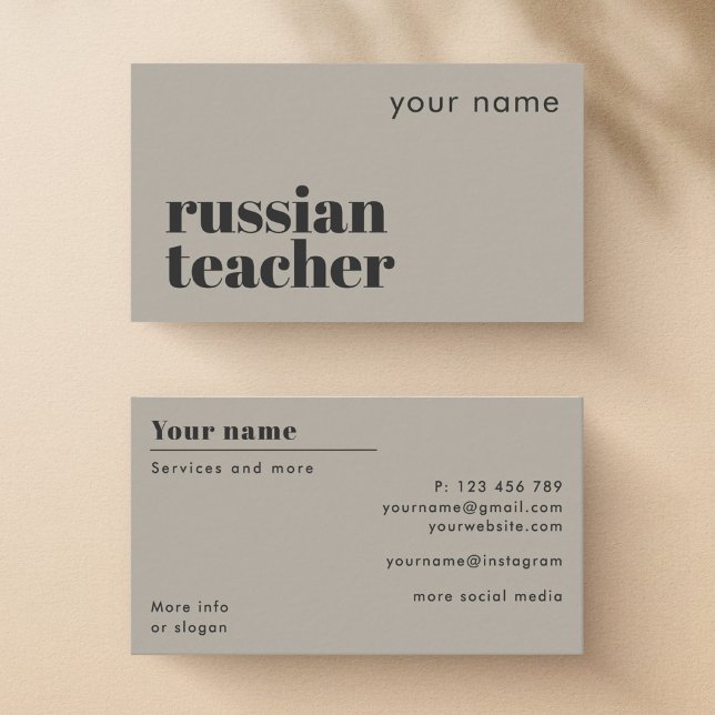 Russischlehrer Zweitsprache Visitenkarte (Von Creator hochgeladen)