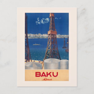 Russland Baku UdSSR Vintage Poster 1936 Postkarte