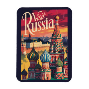 Russland Basilius-Kathedrale Illustration Reise Magnet