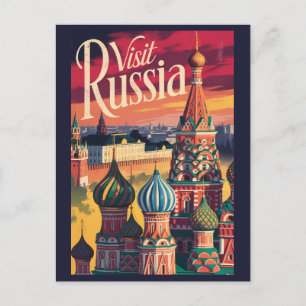 Russland Basilius-Kathedrale Illustration Reise Postkarte