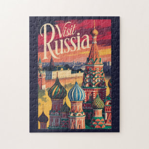 Russland Basilius-Kathedrale Illustration Reise Puzzle