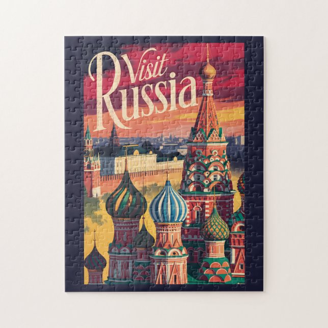 Russland Basilius-Kathedrale Illustration Reise Puzzle (Vertikal)