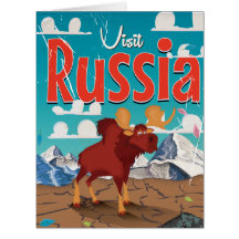 Russland Cartoon Vintage Poster