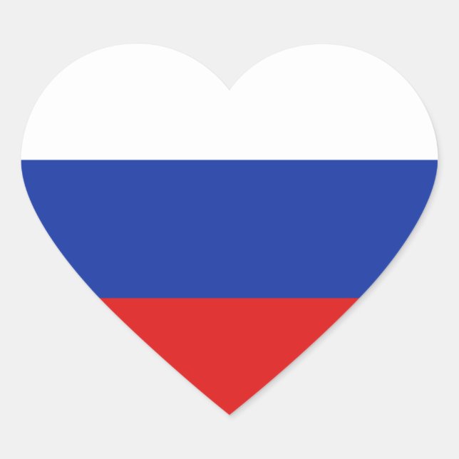 Russland-Flag-Heftsticker Herz-Aufkleber (Vorderseite)