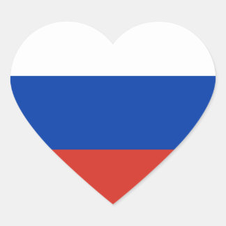 Russland-Flag-Heftsticker Herz-Aufkleber