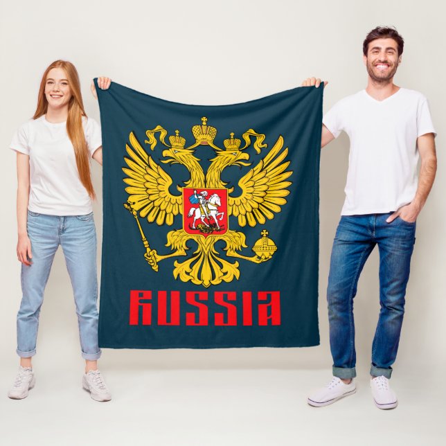 Russland Flagge Kaiseradler Russisch-Orthodoxe Fleecedecke (Beispiel)