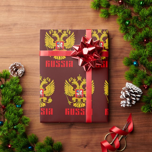 Russland Flagge Kaiseradler Russisch-Orthodoxe Geschenkpapier (Feiertagsgeschenk)